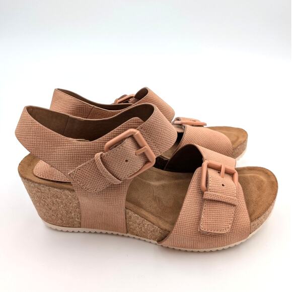 Eurosoft by Sofft Glinda Cork Wedge Sandal Women's Cognac Size US6.5 EU37 - Picture 4 of 11